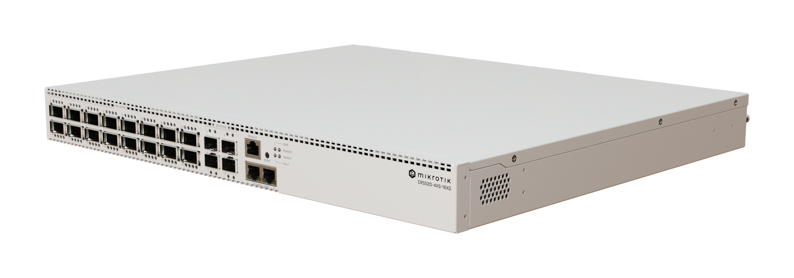 CRS520-4XS-16XQ-RM Cloud Router Switch 520-4XS-16XQ-RM with RouterOS L5 license, rackmount case