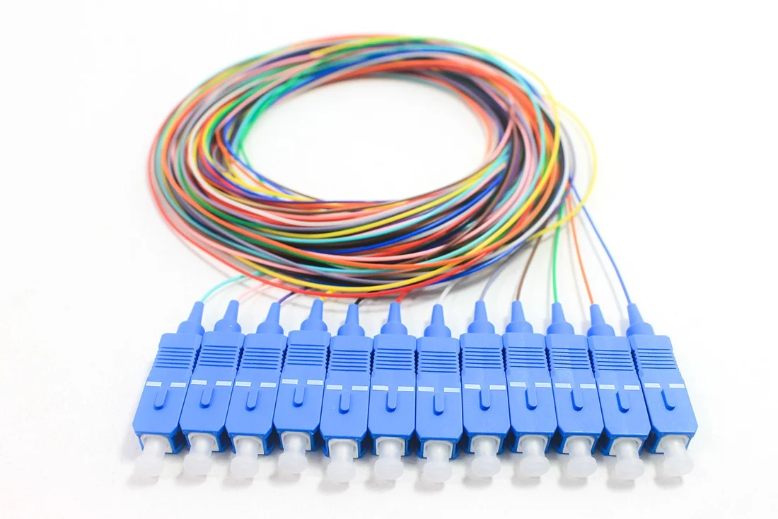 FBR-PT-SM-SC-UPC-12C-1M 12 CORE - RENKLI SC UPC SM 9/125 PIGTAIL - 1 MT