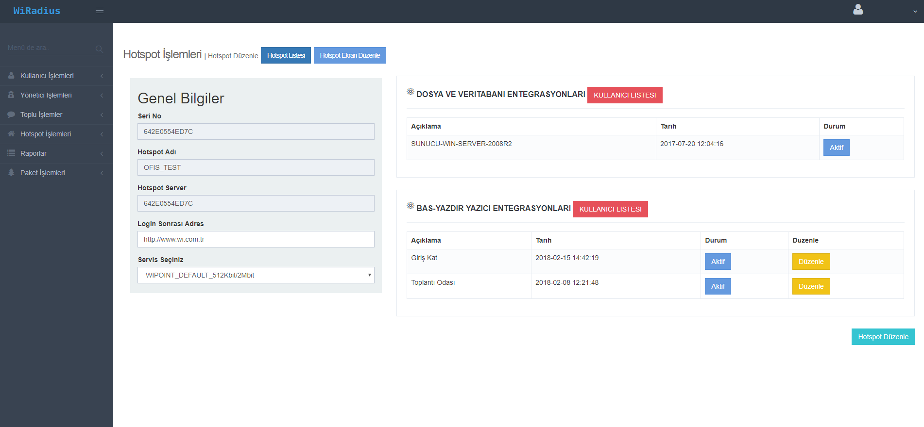 WIPOINT-400 400 ONLINE KULLANICI HOTSPOT VE LOGIN YONETIM / YILLIK